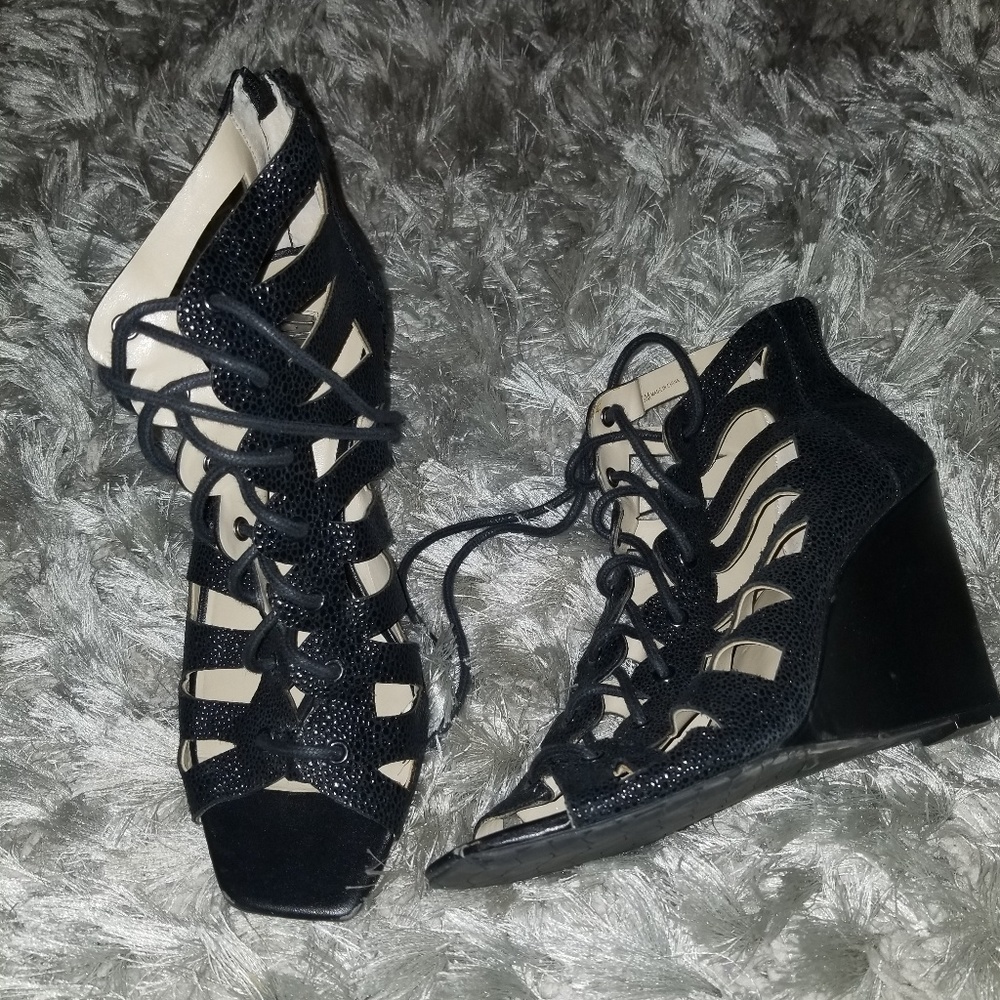 INC Concepts lace up wedge shoes size 7.5
